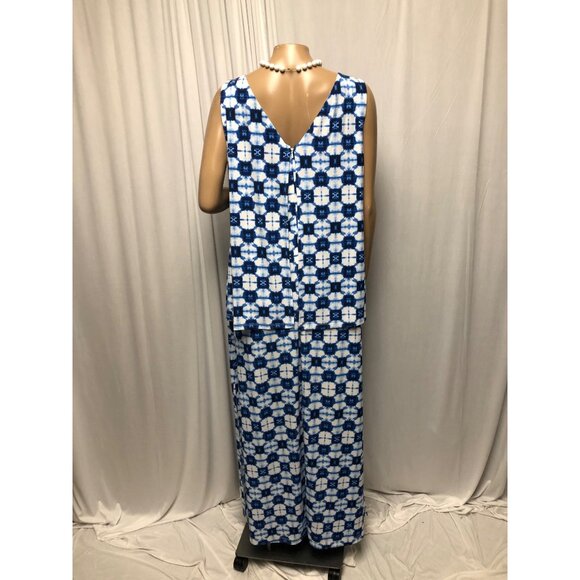 Rafaella Maxi Dress Womens Size Large Blue White Sleeveless Layered Stretchy - Picture 4 of 7